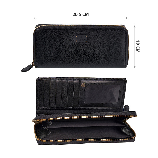 Портмоне Dr.Koffer из натуральной кожи черное