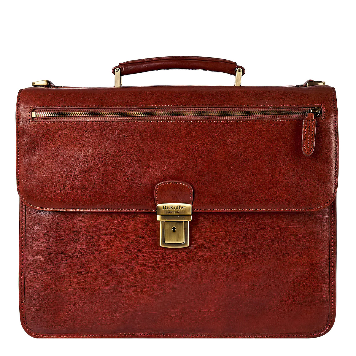 Портфель Dr.Koffer из натуральной кожи светло-коричневый