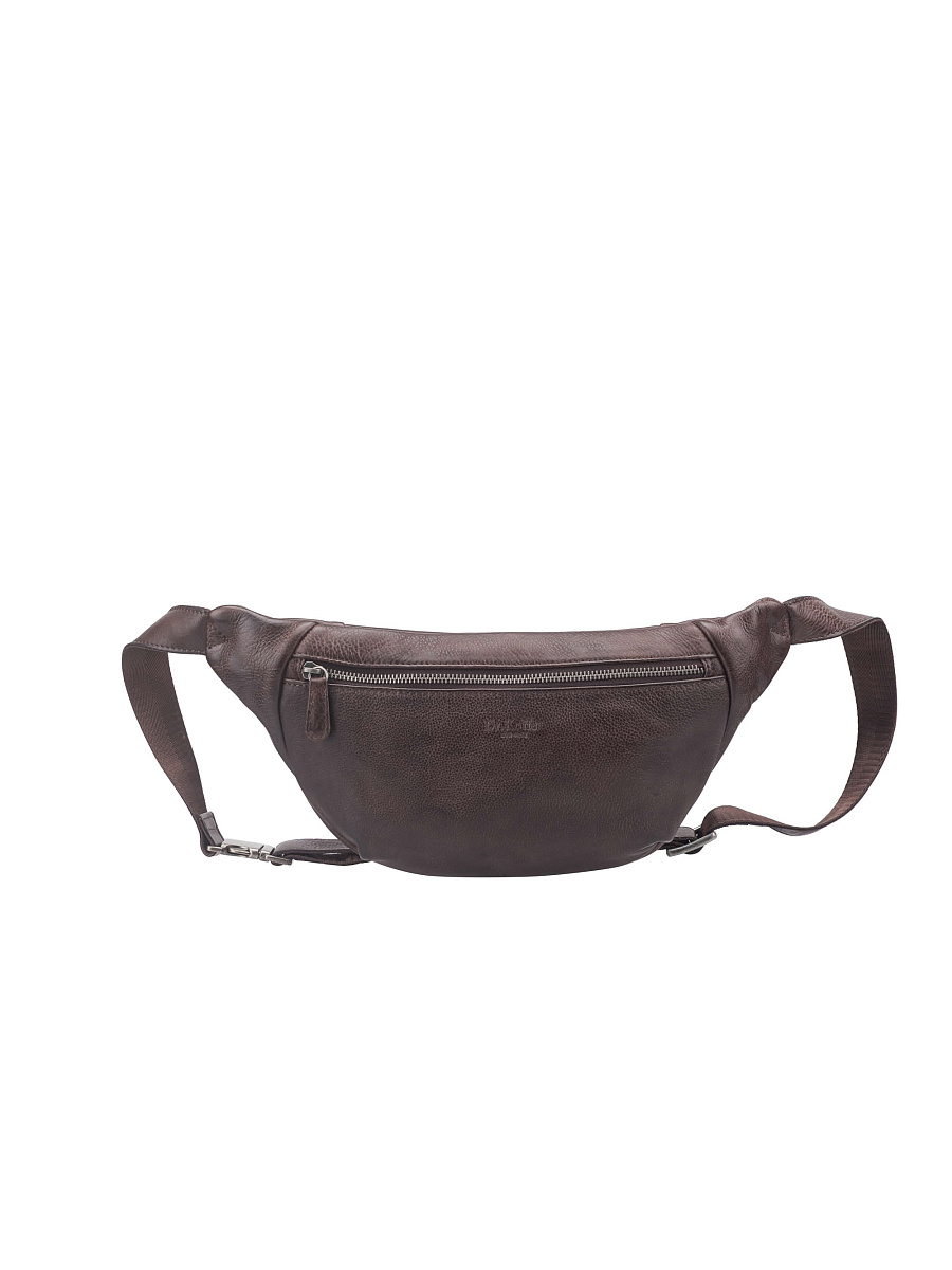 Сумка на пояс Dr. Koffer из натуральной кожи коричневая