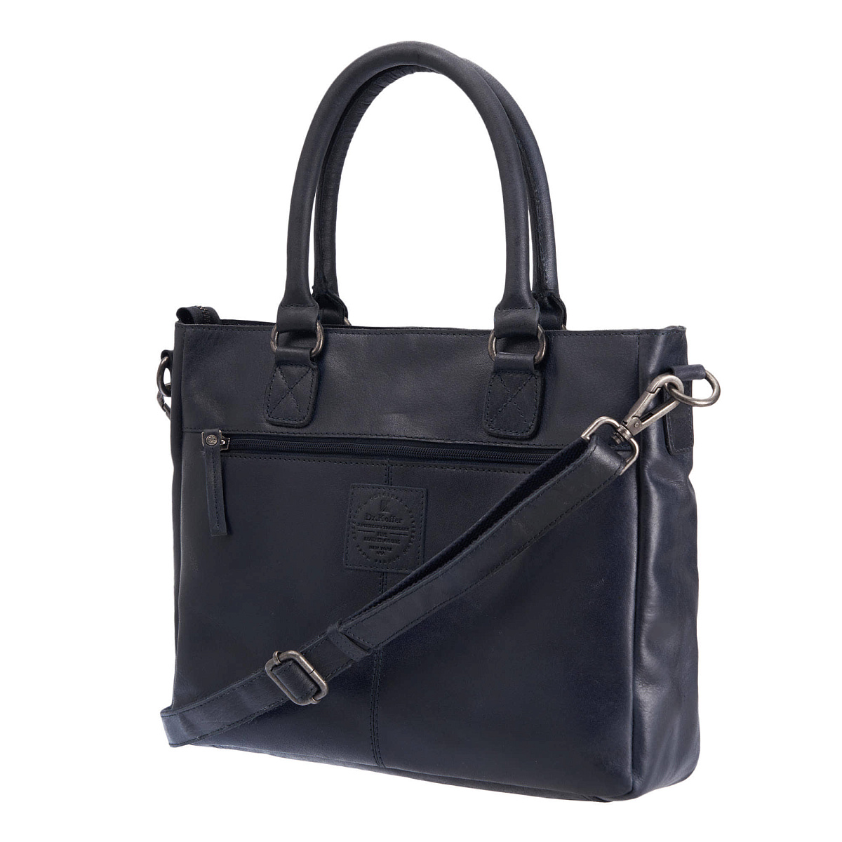 Деловая сумка Dr.Koffer из натуральной кожи синяя