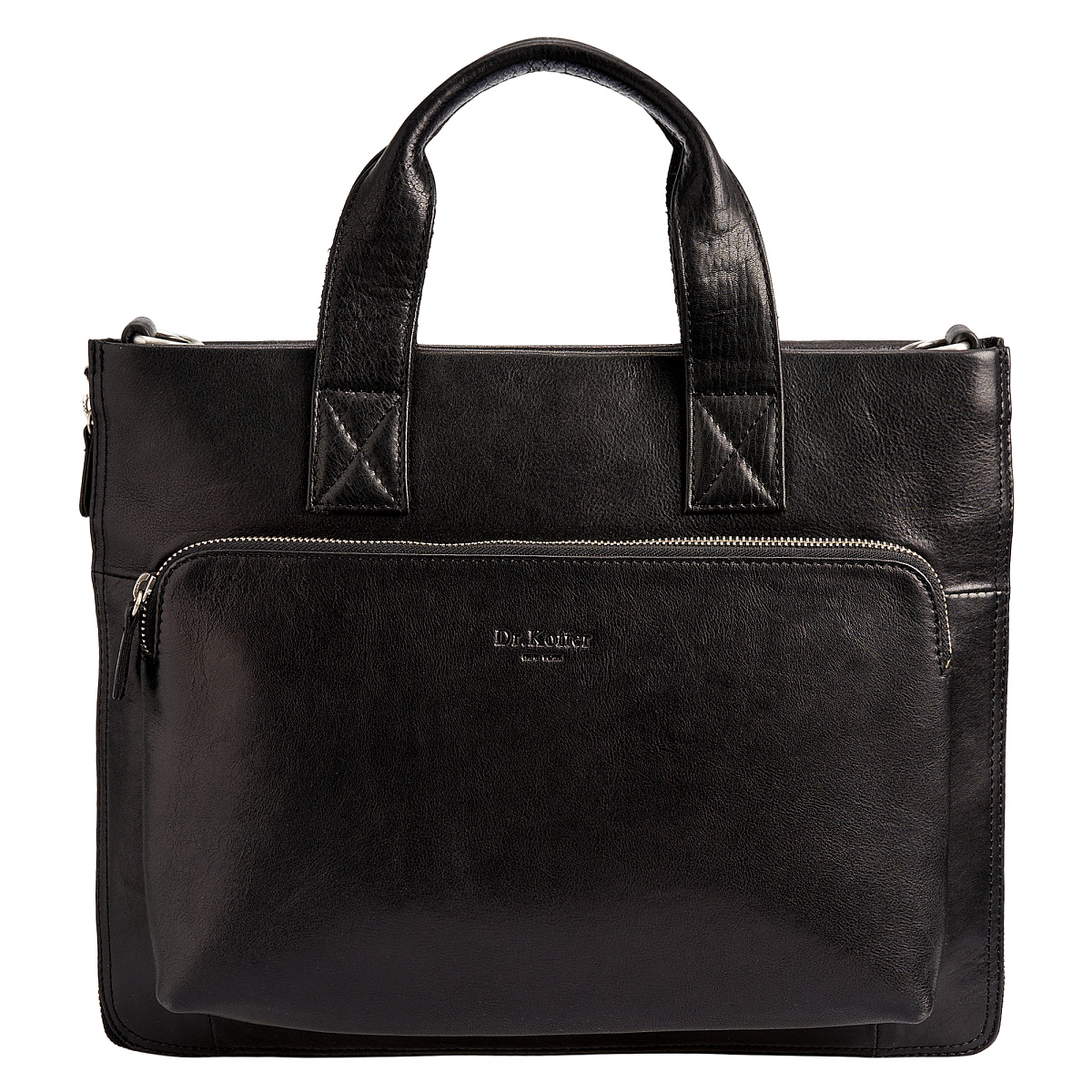 Деловая сумка Dr.Koffer из натуральной кожи черная