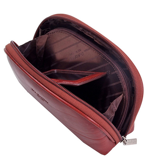 Косметичка Dr.Koffer из натуральной кожи коричневая