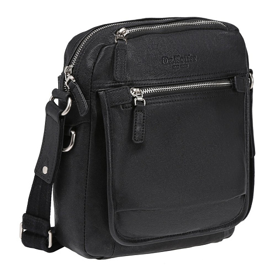 Сумка через плечо Dr.Koffer из натуральной кожи черная