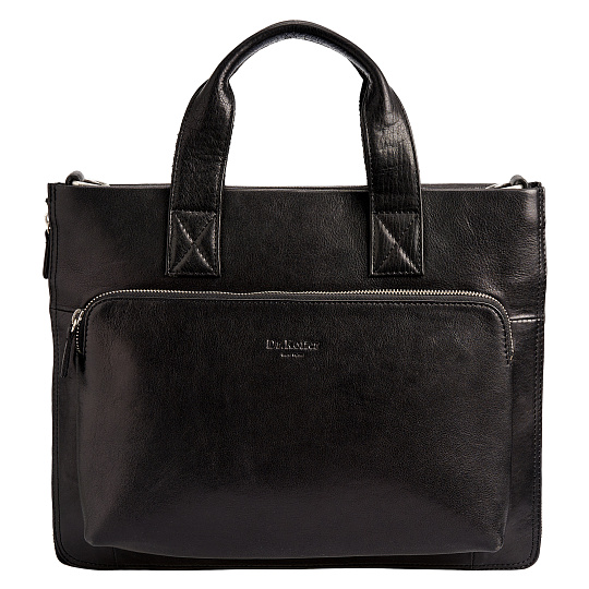Деловая сумка Dr.Koffer из натуральной кожи черная