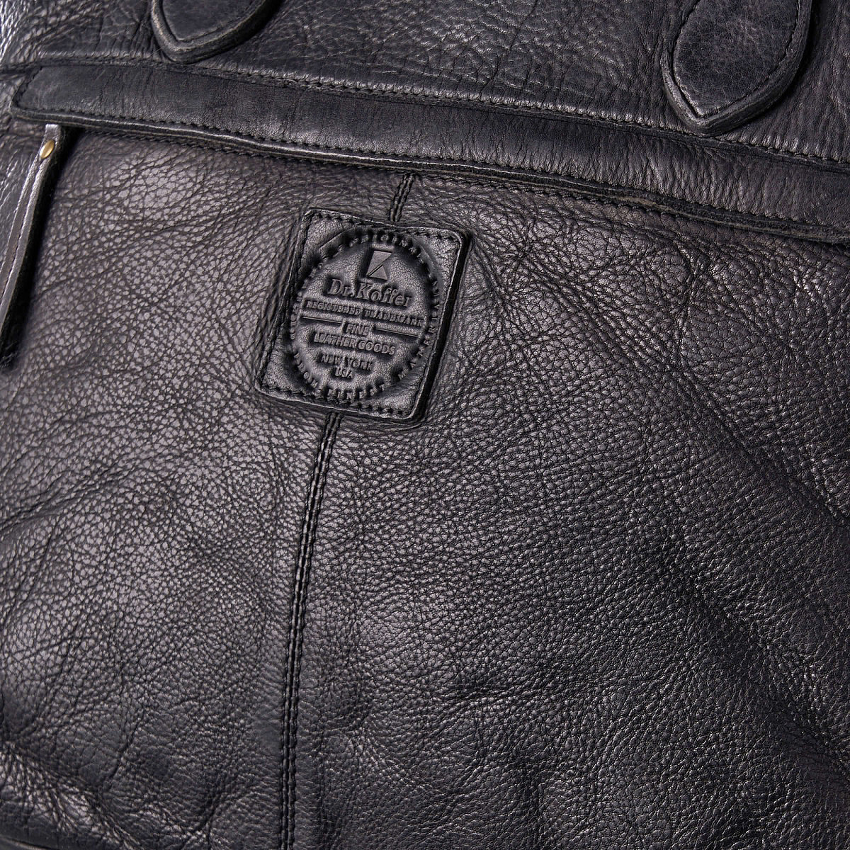 Деловая сумка Dr.Koffer из натуральной кожи черная