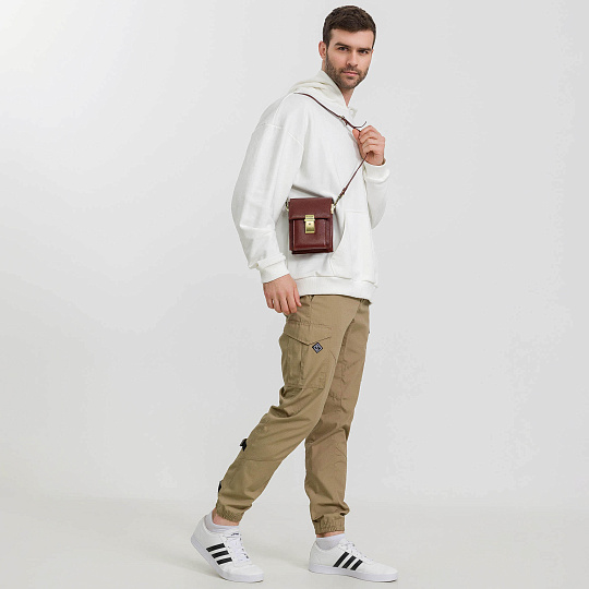 Сумка через плечо Dr.Koffer из натуральной кожи коричневая