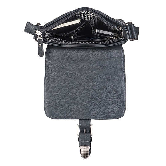 Сумка через плечо Dr.Koffer из натуральной кожи серая