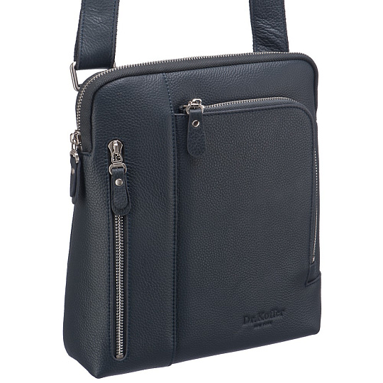 Сумка через плечо Dr.Koffer из натуральной кожи синяя