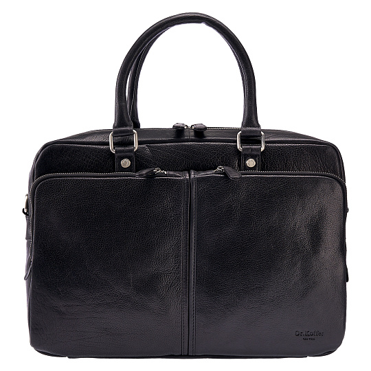 Деловая сумка Dr.Koffer из натуральной кожи черная