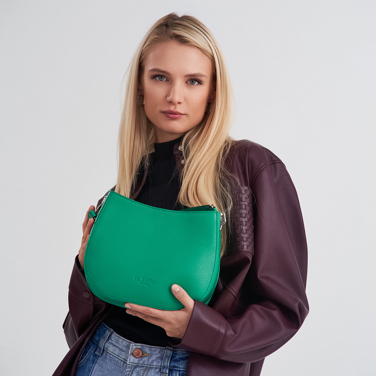 Женская сумка Dr. Koffer из натуральной кожи зеленая