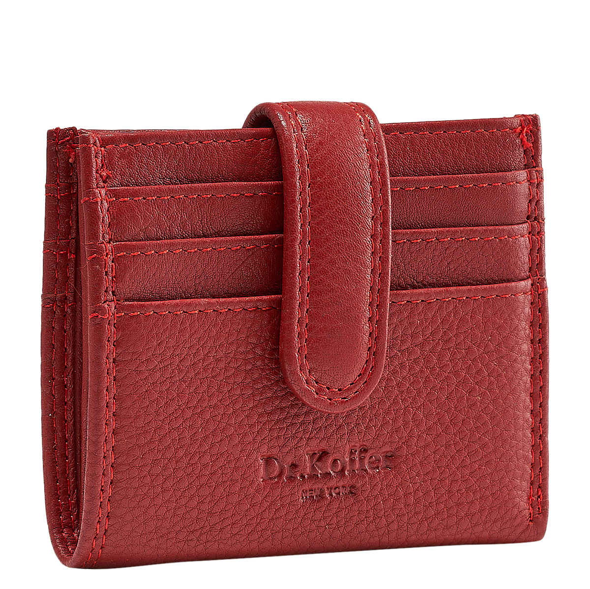 Кредитница Dr.Koffer из натуральной кожи красная