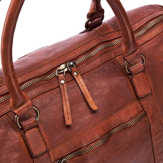 Сумка дорожная Dr.Koffer из натуральной кожи коричневая