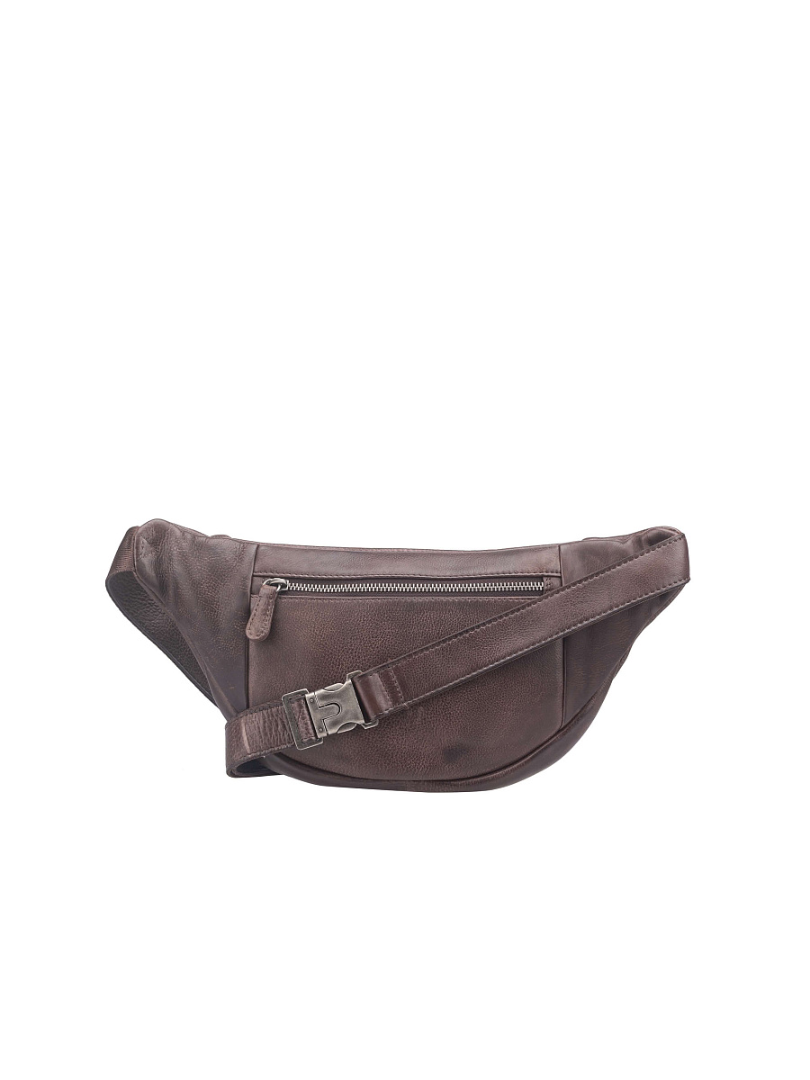 Сумка на пояс Dr. Koffer из натуральной кожи коричневая
