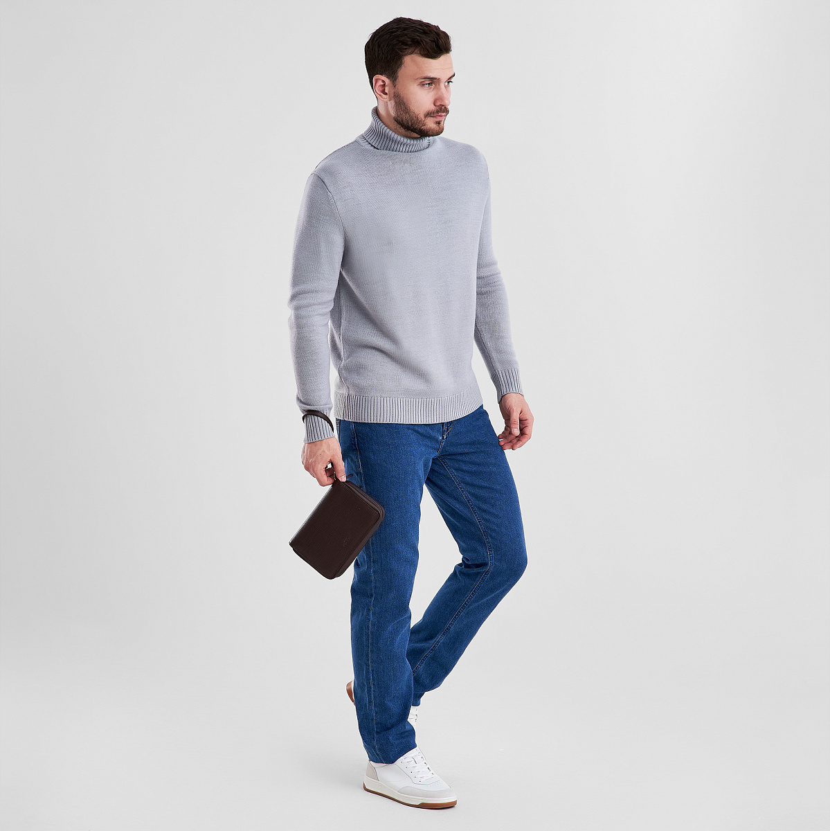 Сумка барсетка из натуральной кожи Dr. Koffer коричневая