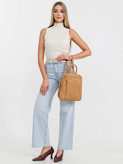 Рюкзак Dr.Koffer из натуральной кожи бежевый