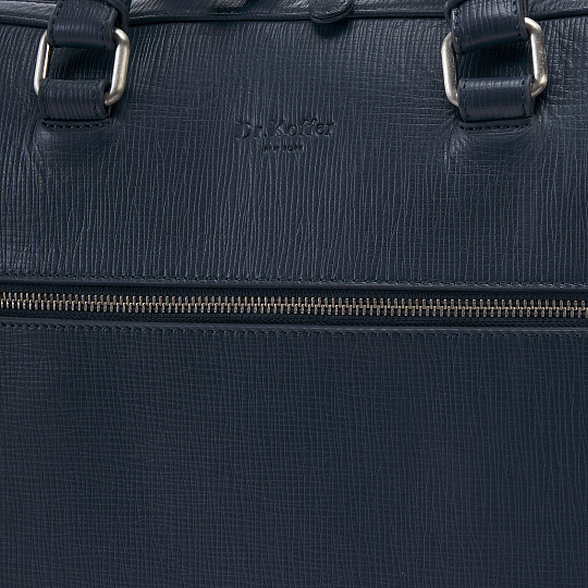 Деловая сумка Dr.Koffer из натуральной кожи синяя