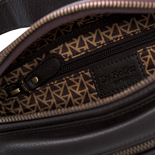 Сумка на пояс Dr. Koffer из натуральной кожи коричневая