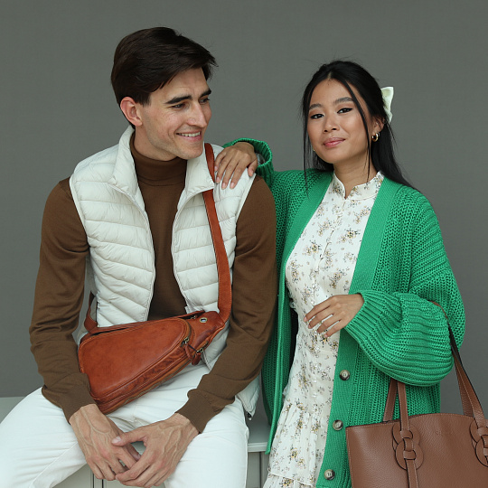 Рюкзак Dr.Koffer из натуральной кожи светло-коричневый