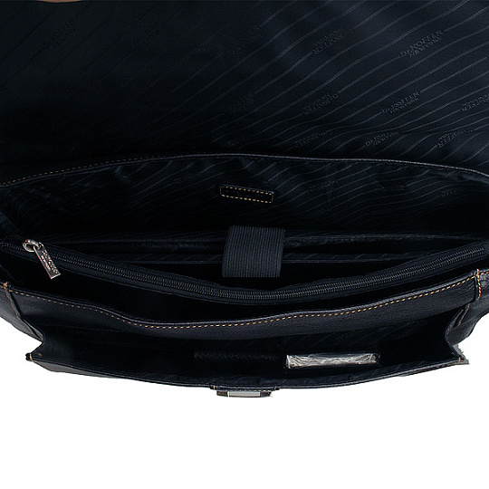 Прямоугольный портфель с папкой для ноутбука и набором мини-инструментов (черного цвета) Dr.Koffer B500040-02-04