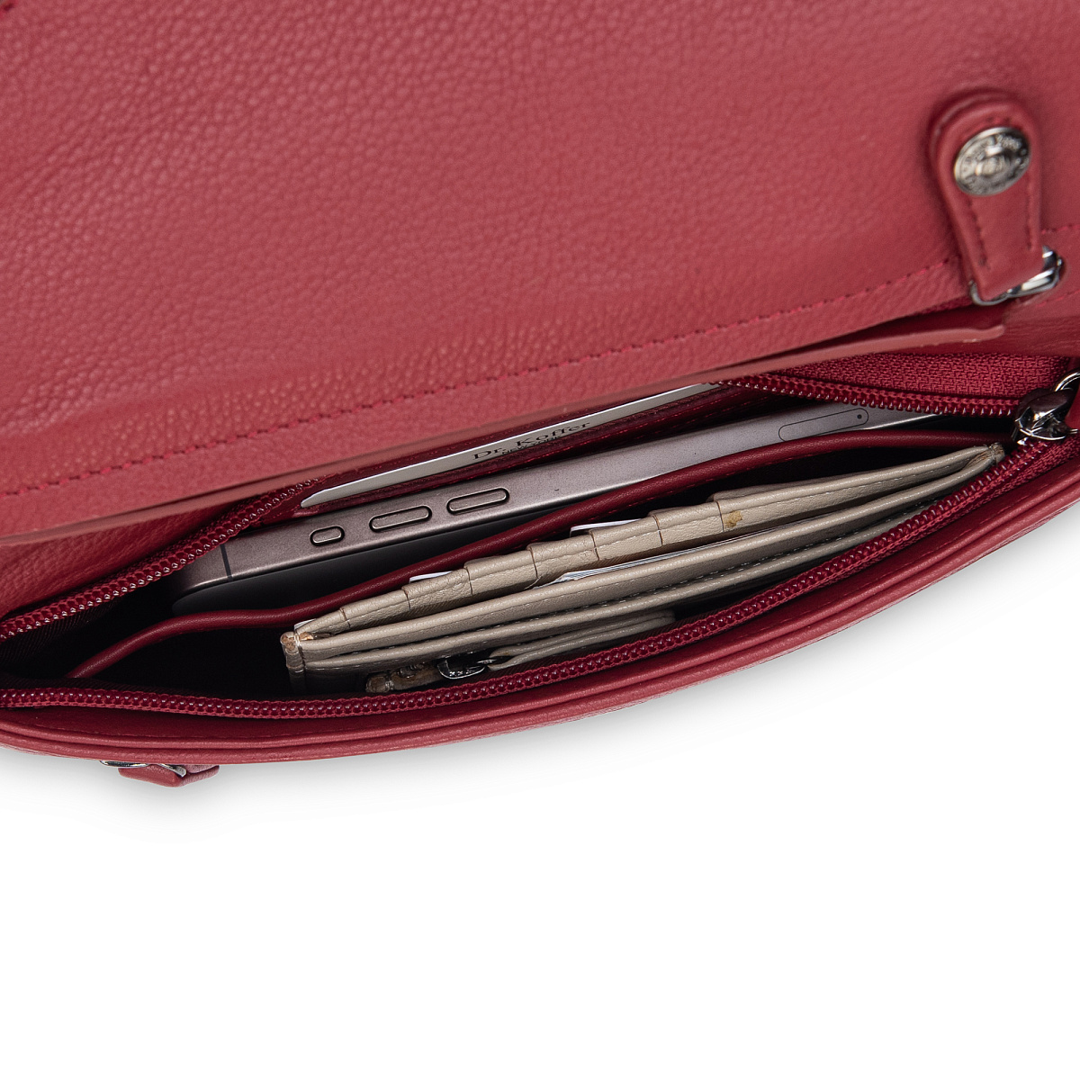 Сумка через плечо Dr.Koffer из натуральной кожи красная