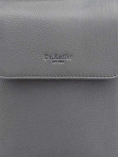 Сумка через плечо Dr.Koffer из натуральной кожи серая