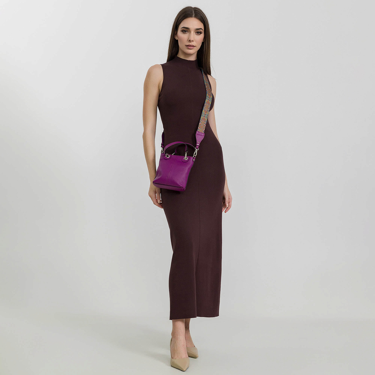 Женская сумка Dr. Koffer из натуральной кожи розовая 