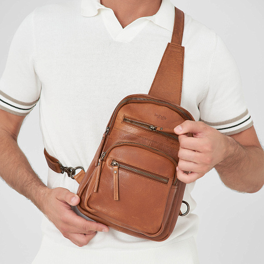 Рюкзак Dr.Koffer из натуральной кожи светло-коричневый