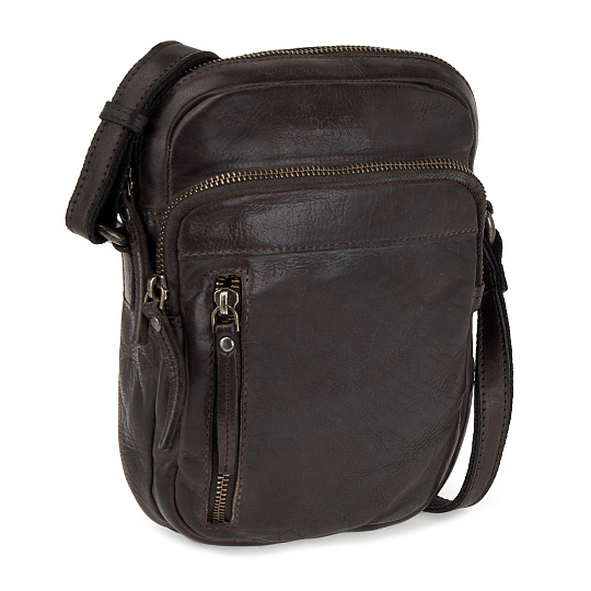 Сумка через плечо Dr.Koffer из натуральной кожи серая