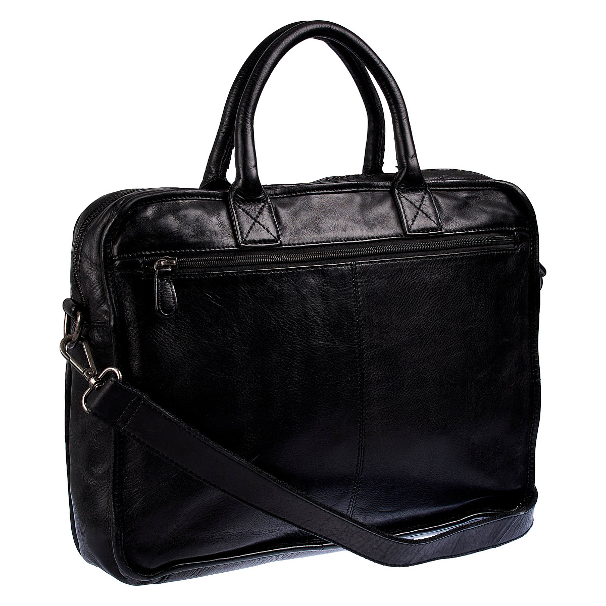 Деловая сумка Dr.Koffer из натуральной кожи черная