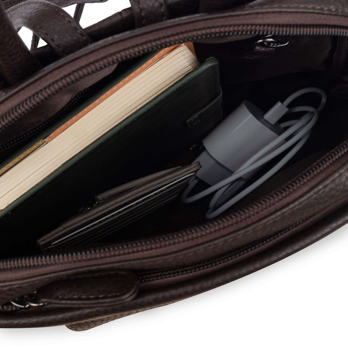 Рюкзак Dr.Koffer из натуральной кожи темно-коричневый