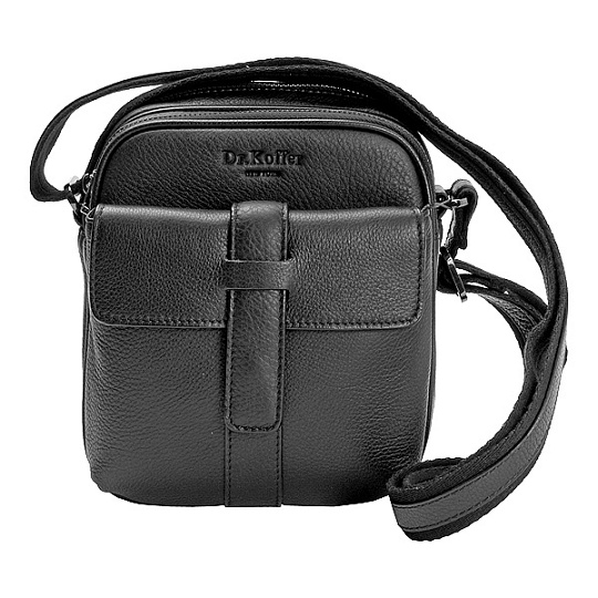 Сумка через плечо Dr.Koffer из натуральной кожи черная
