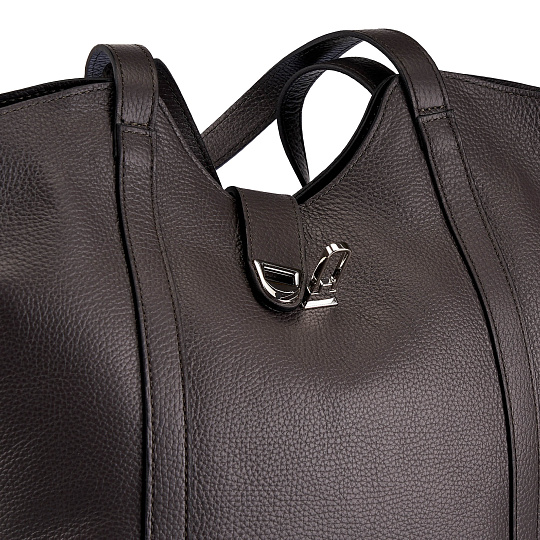 Женская сумка Dr. Koffer из натуральной кожи серая