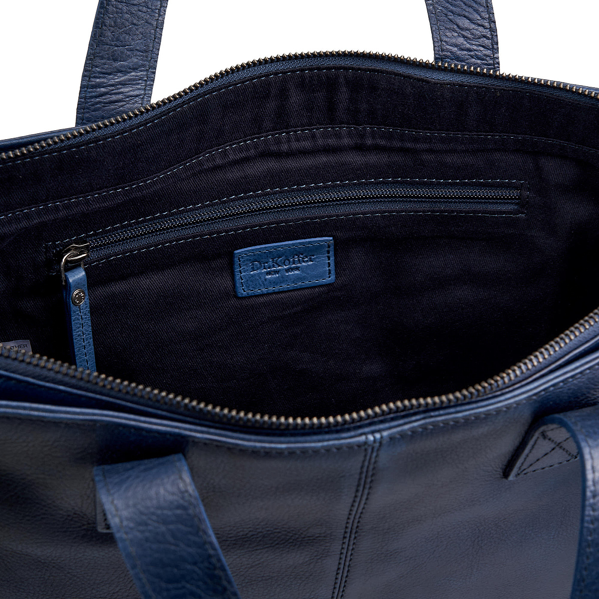 Деловая сумка Dr.Koffer из натуральной кожи синяя