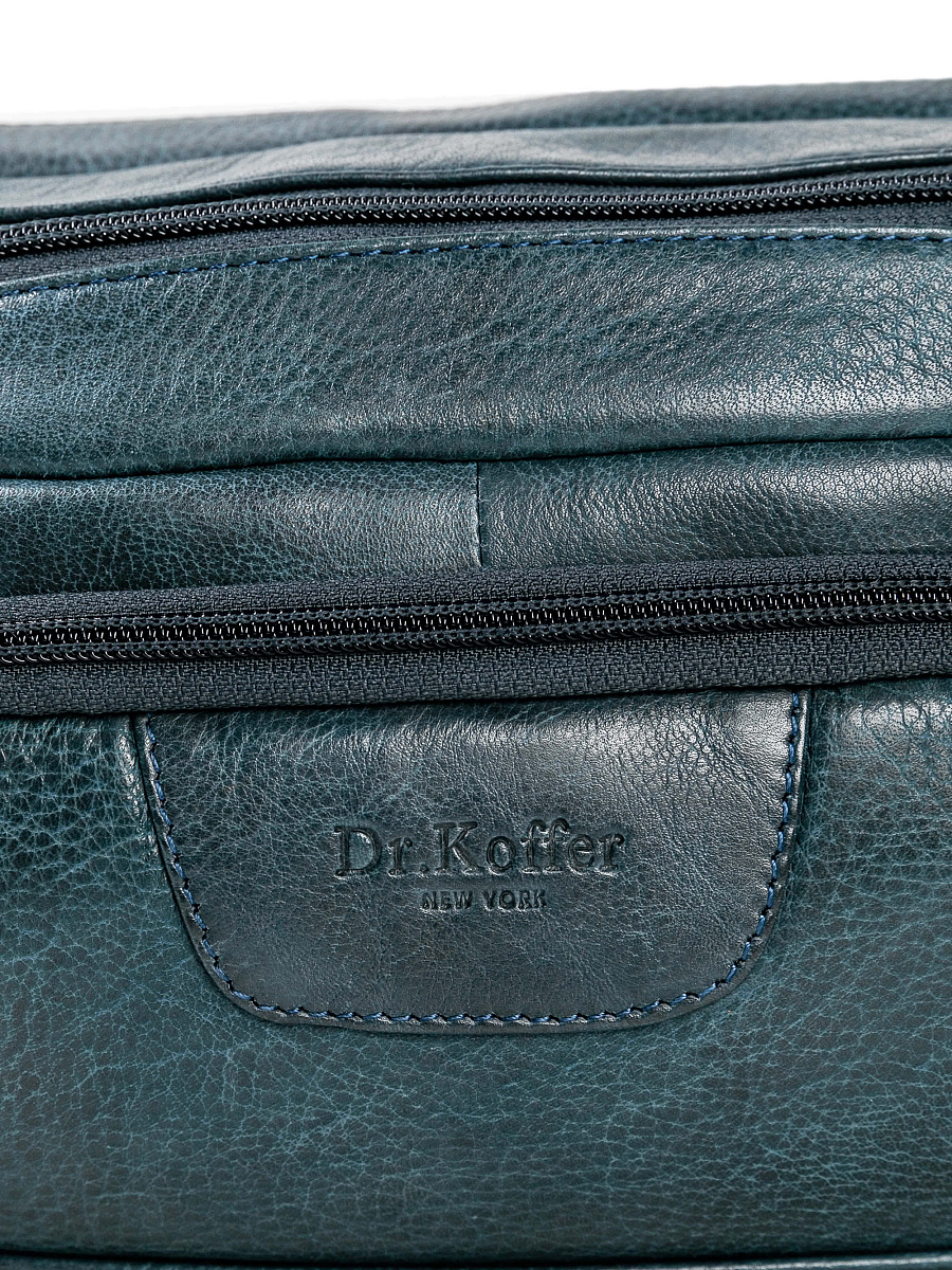 Сумка на пояс Dr. Koffer из натуральной кожи синяя