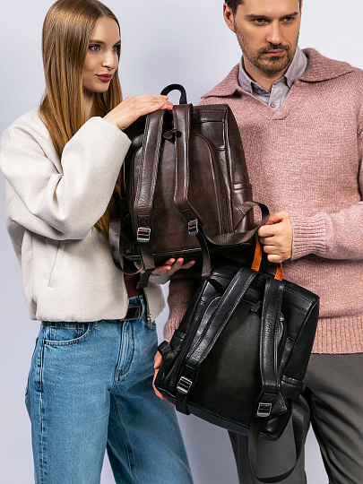 Рюкзак Dr. Koffer из натуральной кожи черный