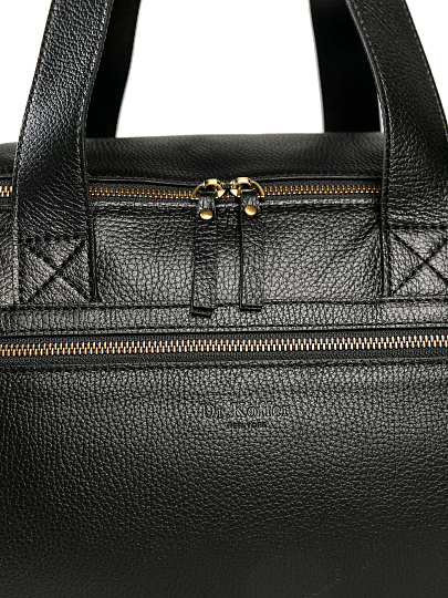 Дорожная сумка Dr. Koffer из натуральной кожи черная