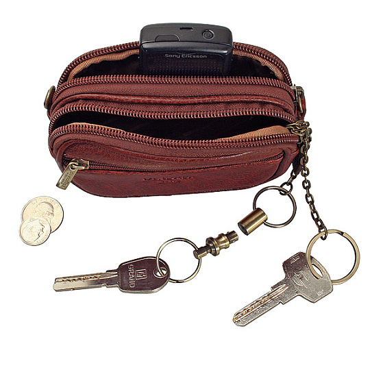 Ключница Dr.Koffer из натуральной кожи светло-коричневая