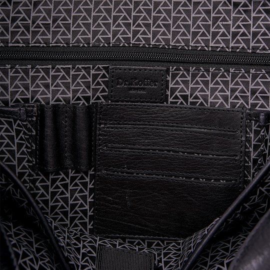 Деловая сумка Dr.Koffer из натуральной кожи черная