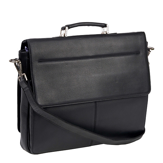 Портфель Dr.Koffer из натуральной кожи черный