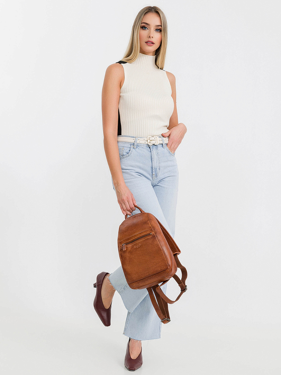 Рюкзак Dr.Koffer из натуральной кожи светло-коричневый