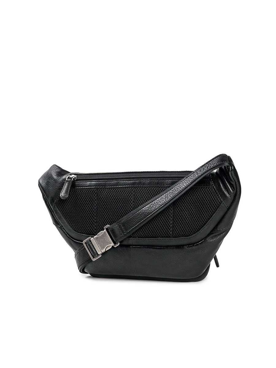 Сумка на пояс Dr. Koffer из натуральной кожи черная