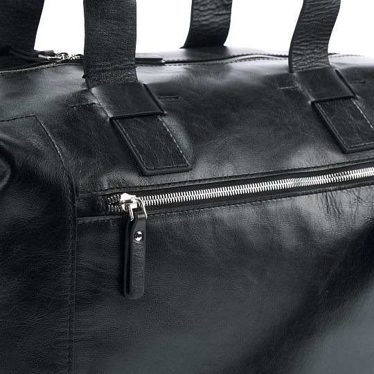 Сумка дорожная Dr. Koffer из натуральной кожи черная