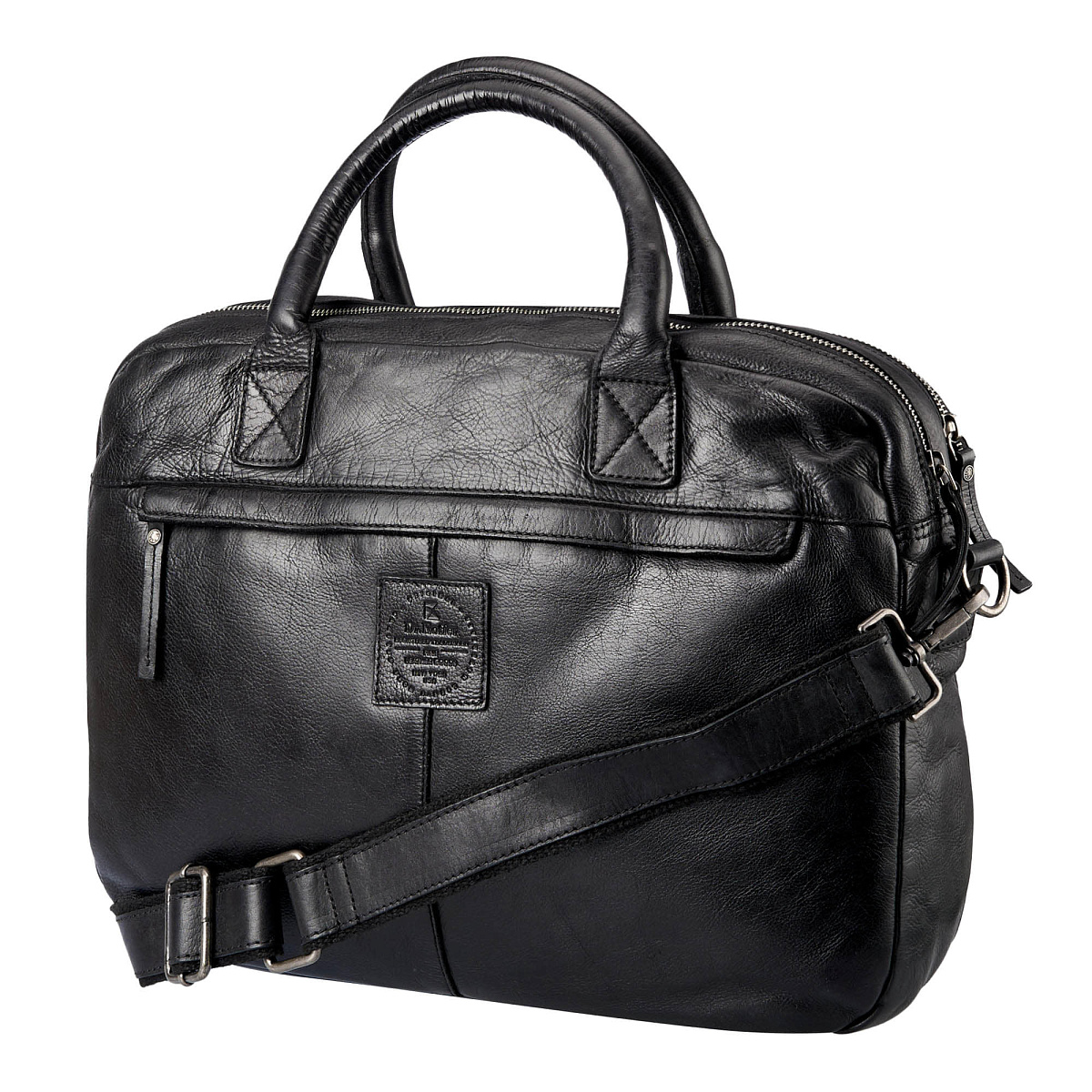 Деловая сумка Dr.Koffer из натуральной кожи черная
