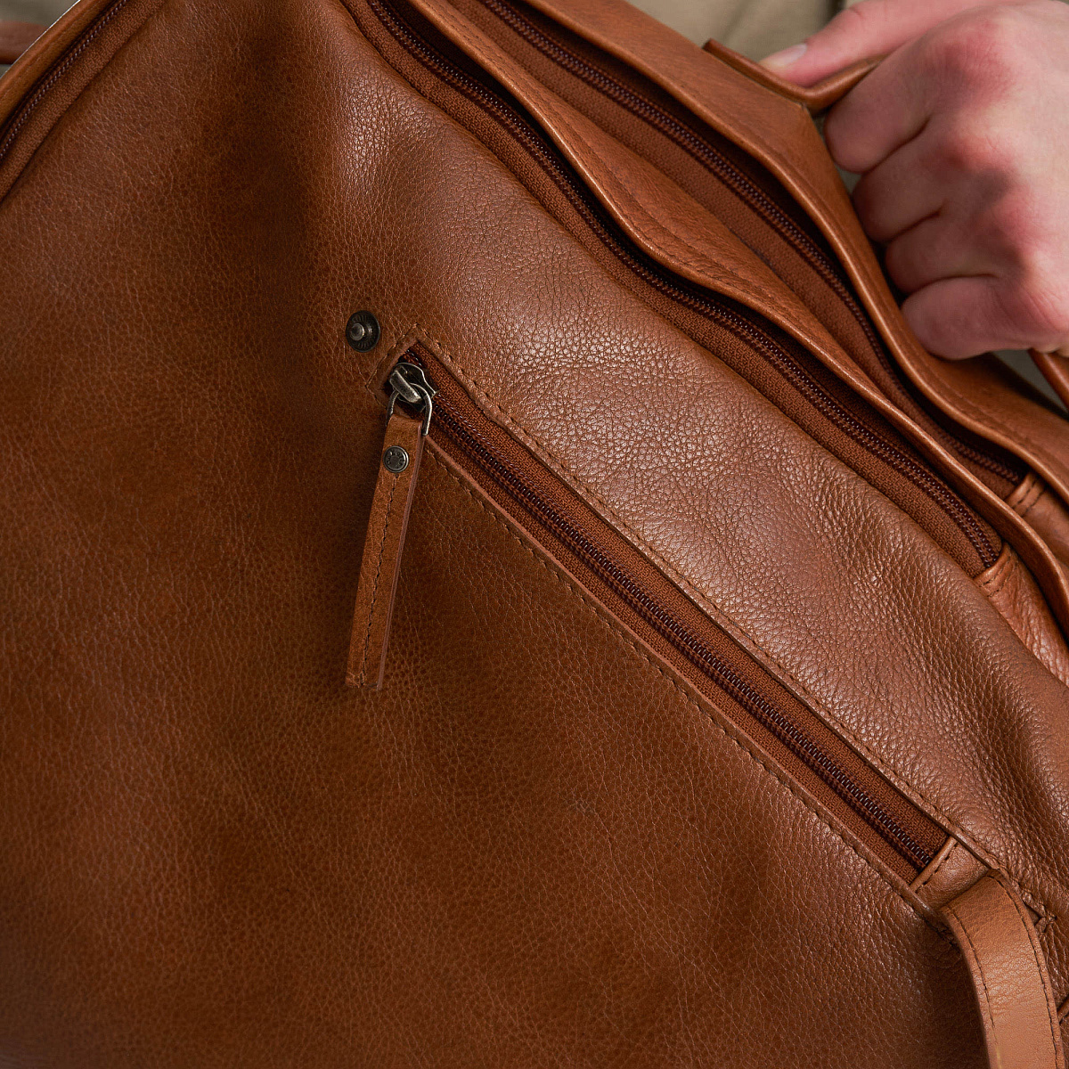 Рюкзак Dr.Koffer из натуральной кожи светло-коричневый