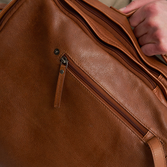 Рюкзак Dr.Koffer из натуральной кожи светло-коричневый