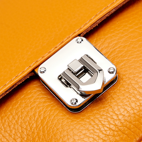 Женская сумка Dr. Koffer из натуральной кожи оранжевая