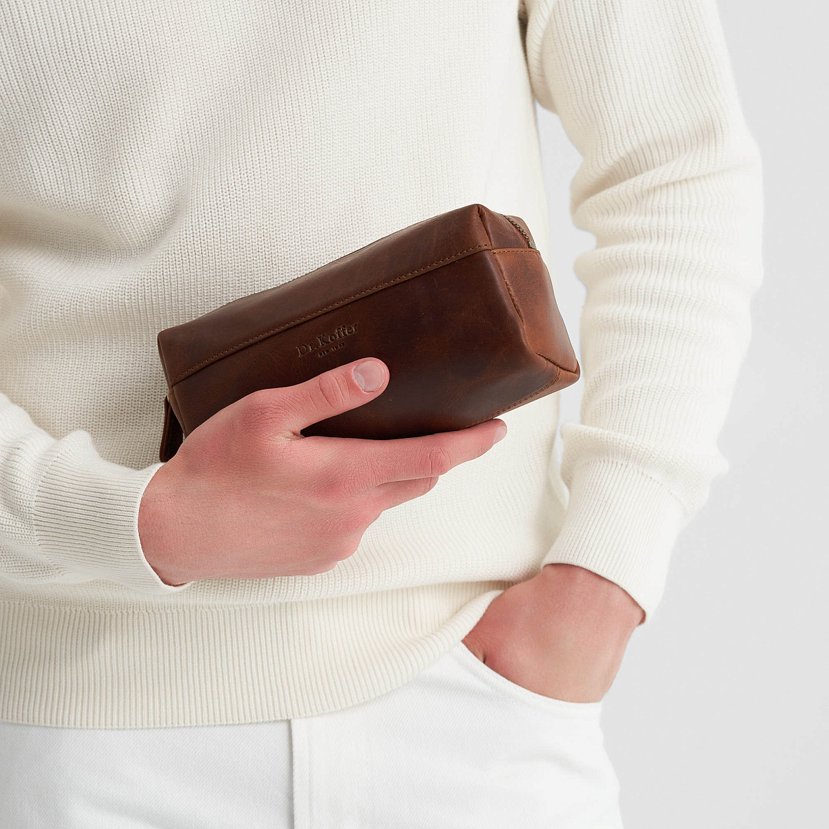 Несессер Dr.Koffer из натуральной кожи коричневый