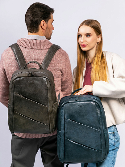 Рюкзак Dr. Koffer из натуральной кожи синий