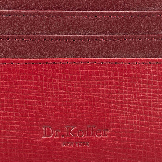 Кредитница Dr.Koffer из натуральной кожи оранжевая
