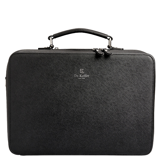 Деловая сумка Dr.Koffer из натуральной кожи черная